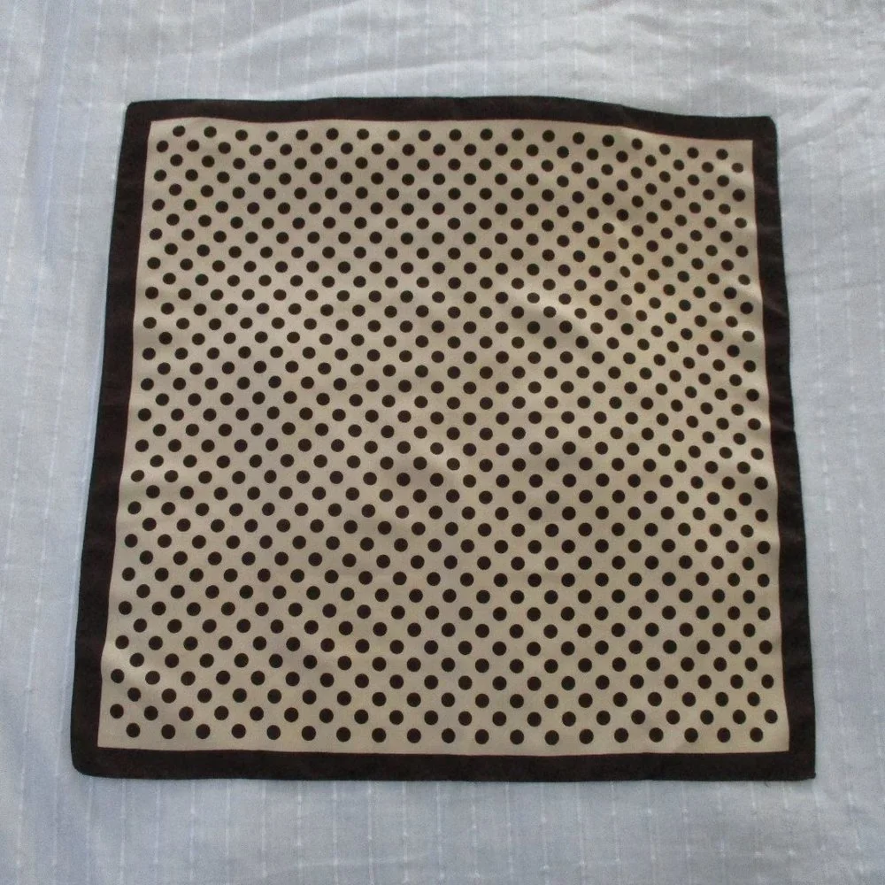 1960s cream with brown dots scarf - Picture 2 of 6